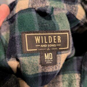 Wilder & Sons Campfire Flannel Shirt - Men's Green Plaid - Medium